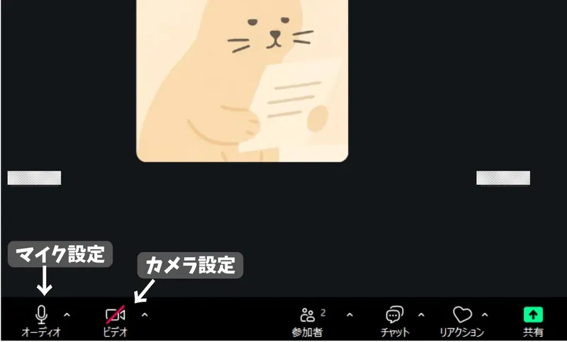 会議中のマイク・カメラ操作