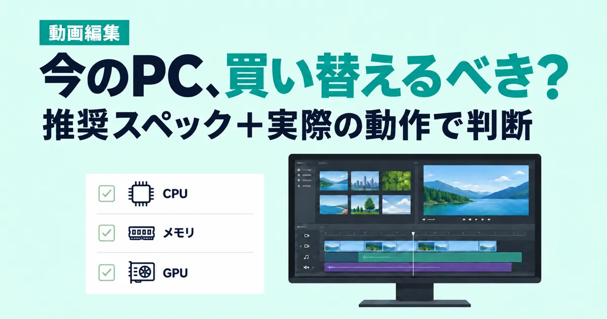 動画編集に必要なPCスペックと、手持ちのPCで編集できるか確認する方法